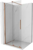 Ścianki i drzwi prysznicowe - Mexen Velar drzwi prysznicowe rozsuwane Walk-in 90 cm, transparent, miedź szczotkowana - 871-090-000-03-65 - miniaturka - grafika 1