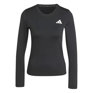 adidas Kobiety Train Essentials Long Sleeve 3-Stripes Workout Top, black/white, XL - Koszulki i topy damskie - miniaturka - grafika 1