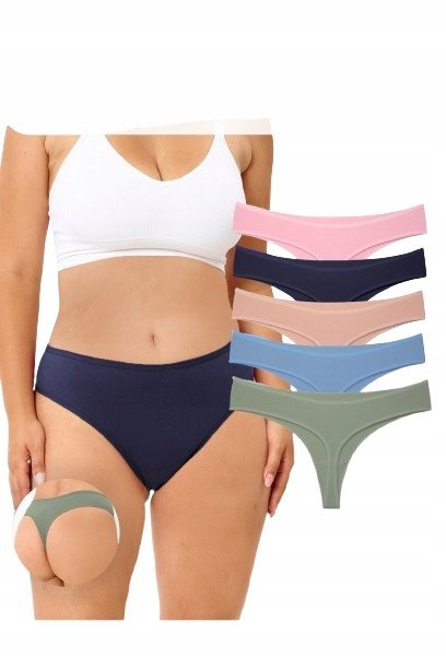 ALYA 5 PACK MIĘKKIE BAWEŁNIANE MAJTKI PLUS SIZE 4XL OPA