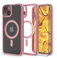 Etui i futerały do telefonów - Etui Do Apple iPhone 15 Do Magsafe, Różowe, Metal, Clear, Ochronne Szkło - miniaturka - grafika 1