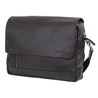 Torby na laptopy - Alassio FB2047035 - fixbag torba na ramię ORO z Klickfix kompaktowa szyna kieszonkowa na rower, torba na laptopa na 14 cali, torba na ramię z prawdziwej skóry, torba ok. 28 x 38 x 9,5 cm, czarna - miniaturka - grafika 1