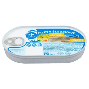 Carrefour Classic Filety śledziowe w oleju roślinnym 170 g - Konserwy i dania rybne - miniaturka - grafika 1