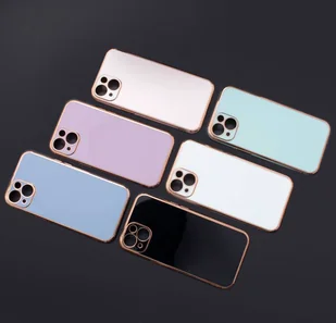 Lighting Color Case etui do iPhone 12 Pro Max żelowy pokrowiec ze złotą ramką miętowy - Etui i futerały do telefonów - miniaturka - grafika 9