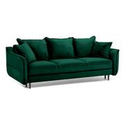 Sofy i kanapy - Zielona aksamitna sofa rozkładana Kooko Home Basso - miniaturka - grafika 1