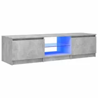 Szafki RTV - vidaXL Szafka pod TV z LED, szarość betonu, 140x40x35,5 cm - miniaturka - grafika 1