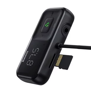 Baseus S-16 Transmiter FM Bluetooth 5.0 2x USB ładowarka samochodowa AUX MP3 TF micro SD 3,1 A czarny (CCTM-E01) - Ładowarki samochodowe - miniaturka - grafika 3