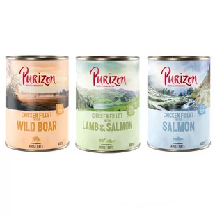 Purizon Adult, 6 x 400 g, bez zbóż - Pakiet mieszany (2 x dzik, 2 x łosoś, 2 x jagnięcina) - Mokra karma dla kotów - miniaturka - grafika 1