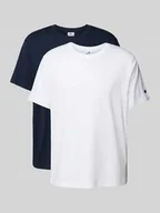 Koszulki męskie - T-shirt z naszywką z logo w zestawie 2 szt. - miniaturka - grafika 1