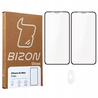 Szkła hartowane na telefon - Bizon Szkło hartowane Bizon Glass Edge CF - 2 sztuki + ochrona na obiektyw, iPhone Xs Max, czarne 5903896180120 - miniaturka - grafika 1