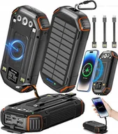Latarki - Powerbank Ładowarka Solarny 36000mah 5xusb Latarka Karabińczyk Qi Acelufly - miniaturka - grafika 1