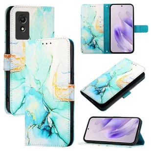 Marmurowe skórzane etui na telefon do TCL 501 Zielony - Etui i futerały do telefonów - miniaturka - grafika 1