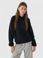 Bluzy damskie - Damska bluza dresowa nierozpinana z kapturem Outhorn OTHWAW24TSWSF1919 - czarna - miniaturka - grafika 1