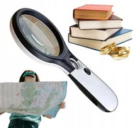 Mikroskopy i lupy - LUPA RĘCZNA 45X Z PODŚWIETLENIEM LED DO CZYTANIA JUBILERSKA BIAŁA - miniaturka - grafika 1