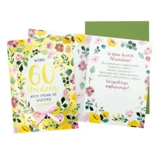 Kukartka Karnet B6 Urodziny 60 (kwiaty) - Kartki okolicznościowe i zaproszenia - miniaturka - grafika 1