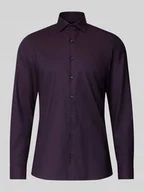 Koszule męskie - Koszula biznesowa o kroju slim fit z bawełny z kołnierzykiem typu kent - miniaturka - grafika 1