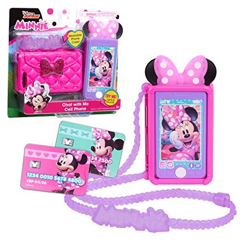 Disney Junior MINNIE Mouse Chat with Me Pretend Play zestaw telefonów komórkowych, światła i dźwięki, oficjalnie licencjonowane zabawki dla dzieci od 3 roku życia od Just Play