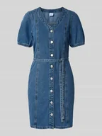 Sukienki - Sukienka jeansowa o kroju regular fit z mieszanki bawełny i wiskozy model ‘JANET’ - miniaturka - grafika 1