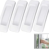 Zawiasy, okucia i inne akcesoria - (Białe, 4 sztuki) Samoprzylepne prostokątne uchwyty pomocnicze do drzwi i okien, uchwyty wielofunkcyjne do drzwi szafek chłodniczych - miniaturka - grafika 1