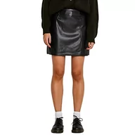 Spódnice - Noisy may Damska spódnica Nmclara Penny Pu Hw Slit, czarny, XS - miniaturka - grafika 1