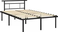 Łóżka - Elior Czarne metalowe łóżko małżeńskie 140x200 cm - Mervex - miniaturka - grafika 1