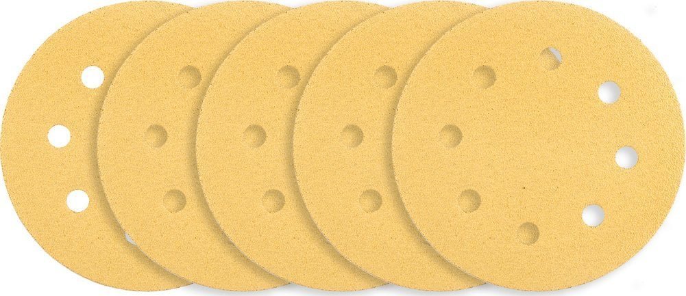 Graphite Papier ścierny na rzep 180 mm, K80, 5 szt., z 8 otworami do szlifierki 59G263