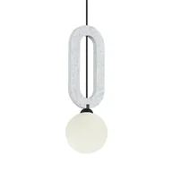 Lampy sufitowe - Filcowa wisząca lampa Masso PND-59839-1-LGR kula nad stół szara - miniaturka - grafika 1