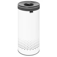 Kosze na bieliznę - Brabantia Kosz na pranie 35l biały z czarną pokrywką 304866 - miniaturka - grafika 1