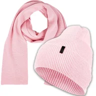 Czapki damskie - Ciepły komplet zimowy damski czapka + szal piękny kobiecy zestaw 100% WEŁNY - miniaturka - grafika 1