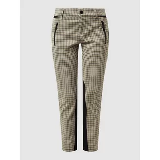 Spodnie damskie - Spodnie materiałowe w pepitkę - MAC - grafika 1