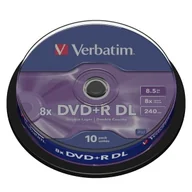 Nośniki danych - Płyta DVD+R 8,5gb x8 VERBATIM double layer cake 10szt -43666- - miniaturka - grafika 1