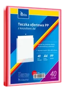 Teczki i skoroszyty - Teczka ofertowa A4 PP + 40 koszulek czerwona - Tetis - miniaturka - grafika 1