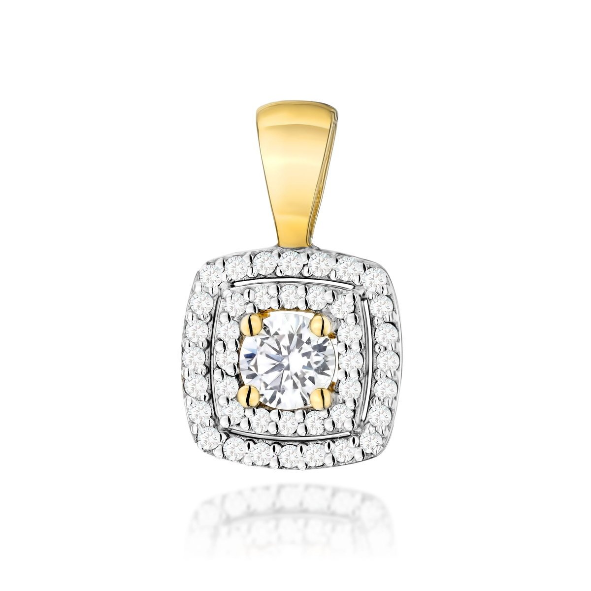 Złota zawieszka / wisiorek z Diamentami Laboratoryjnymi żółte złoto pr. 585