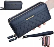 Portfele - Elegancki Portfel Damski Skórzany 2-komorowy - miniaturka - grafika 1