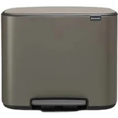 Kosze na śmieci - Brabantia Kosz na śmieci kuchenny 3x11l Bo Pedal Bin 3 komory Platynowy 12 10 67 - miniaturka - grafika 1