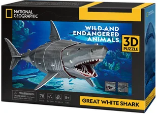 Puzzle 3D 78 elementów Żarłacz biały - Puzzle - miniaturka - grafika 1