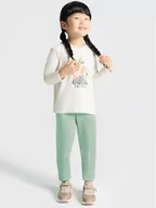 Spodnie i spodenki dla dziewczynek - Mayoral Spodnie dresowe 4507 Zielony Regular Fit - miniaturka - grafika 1