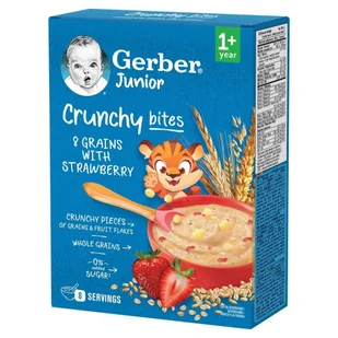 Gerber Junior Crunchy Bites Kaszka 8 zbóż z truskawką 200 g - Kaszki dla dzieci - miniaturka - grafika 1