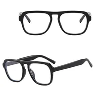 Okulary korekcyjne, oprawki, szkła - Okulary zerówki do komputera z filtrem BLUE LIGHT pilotki STL38C czarne + akcesoria - miniaturka - grafika 1