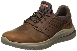 Skechers Męskie trampki Delson 3.0 Ezra, Ciemnobrązowa skóra W Mesh, 42 EU - Trampki męskie - miniaturka - grafika 1
