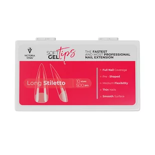 Victoria Vynn SOFT GEL TIPS Set with Long Stiletto - Sztuczne paznokcie i akcesoria - miniaturka - grafika 2