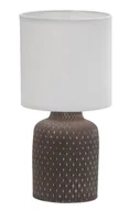 Lampy stojące - Brązowa lampa stołowa z abażurem z tkaniny - V085 F2-Z79 - miniaturka - grafika 1
