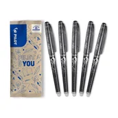 Cienkopisy - Zestaw cienkopisów 5x PILOT Frixion Point czarne - miniaturka - grafika 1