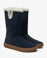 Kozaki damskie - GEOX KOZAKI GRANATOWE DZIEWCZĘCE NA ZAMEK ZE SKÓRĄ 36 Ż5B - miniaturka - grafika 1