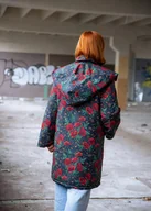 Kurtki damskie - Płaszcz w maki - miniaturka - grafika 1
