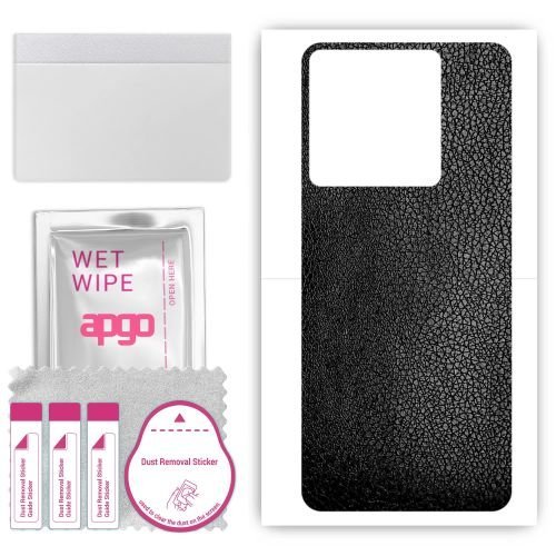 folia naklejka skórka strukturalna na TYŁ do Xiaomi Redmi Note 13 5G - Skóra Czarna - apgo SKINS