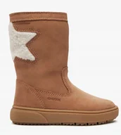 Kozaki damskie - Geox Theleven Kozaki Dziewczęce Ze Skórą Ocieplane Na Zimę Brązowe 26 Jkb - miniaturka - grafika 1