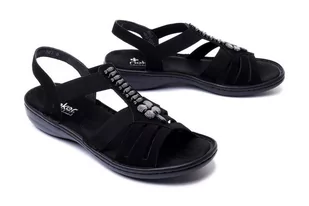 RIEKER 60806-00 black, sandały damskie - Rieker - Sandały damskie - miniaturka - grafika 1