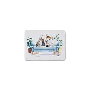 Zestaw 4 korkowych mat stołowych 21.5x29 cm Cooksmart ® Curious Cats - Obrusy i serwetki - miniaturka - grafika 1