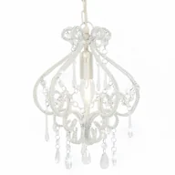 Lampy sufitowe - GSTORE Lampa sufitowa z koralikami biała okrągła E14 GS-281593 - miniaturka - grafika 1