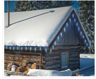 Lampki dekoracyjne świąteczne Sople 40 LED 20 sopli zimny biały 5,7 m Timer - Ozdoby bożonarodzeniowe - miniaturka - grafika 1